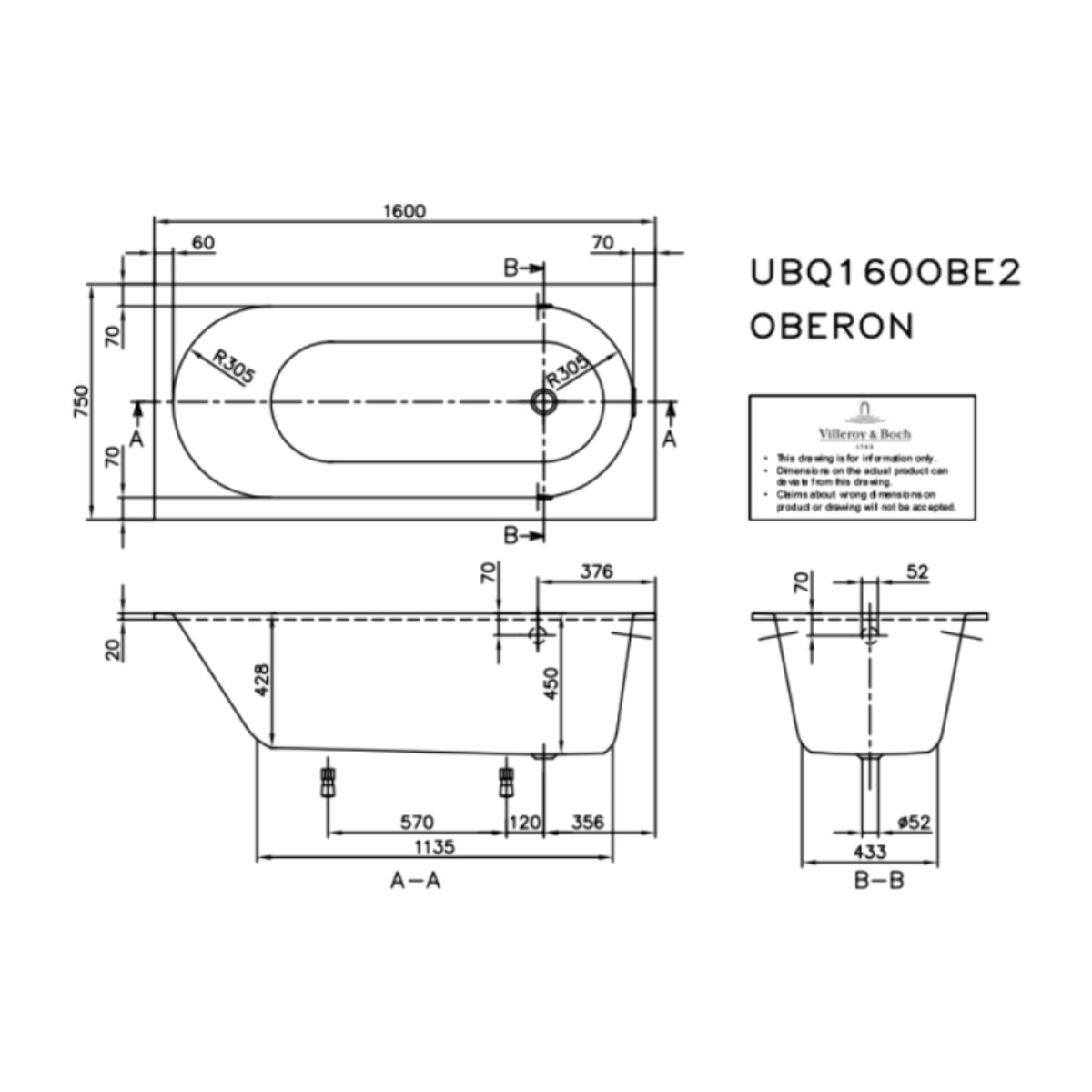 Baignoire droite Oberon quaryl 160 x 75 cm  + Pare bain droite AURYS Raywall chromé
