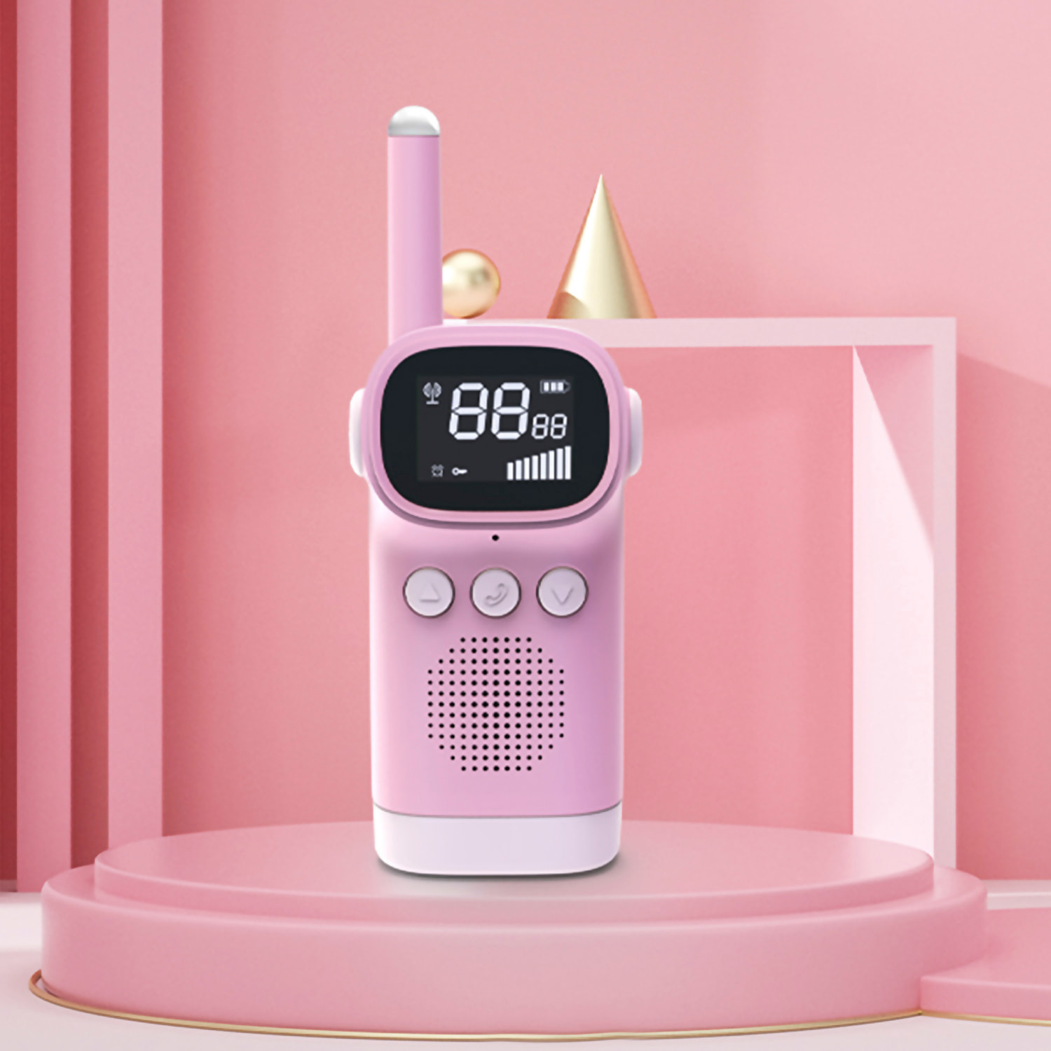 Walkie talkie per bambini D20, 1-3 km, schermo LCD da 1,5, 99 codici di gruppo crittografati. 2 unità.