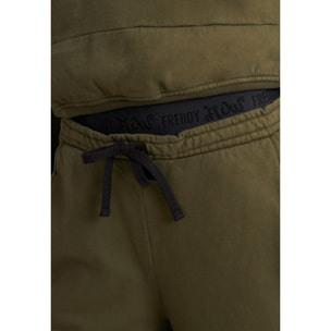 Pantaloni wide leg in felpa con stampa Flow