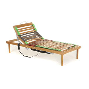 Rete a doghe singola in faggio mod. DynActive alzata testa piedi Motorizzata mis. 80x190 con doghe ammortizzate e basculanti