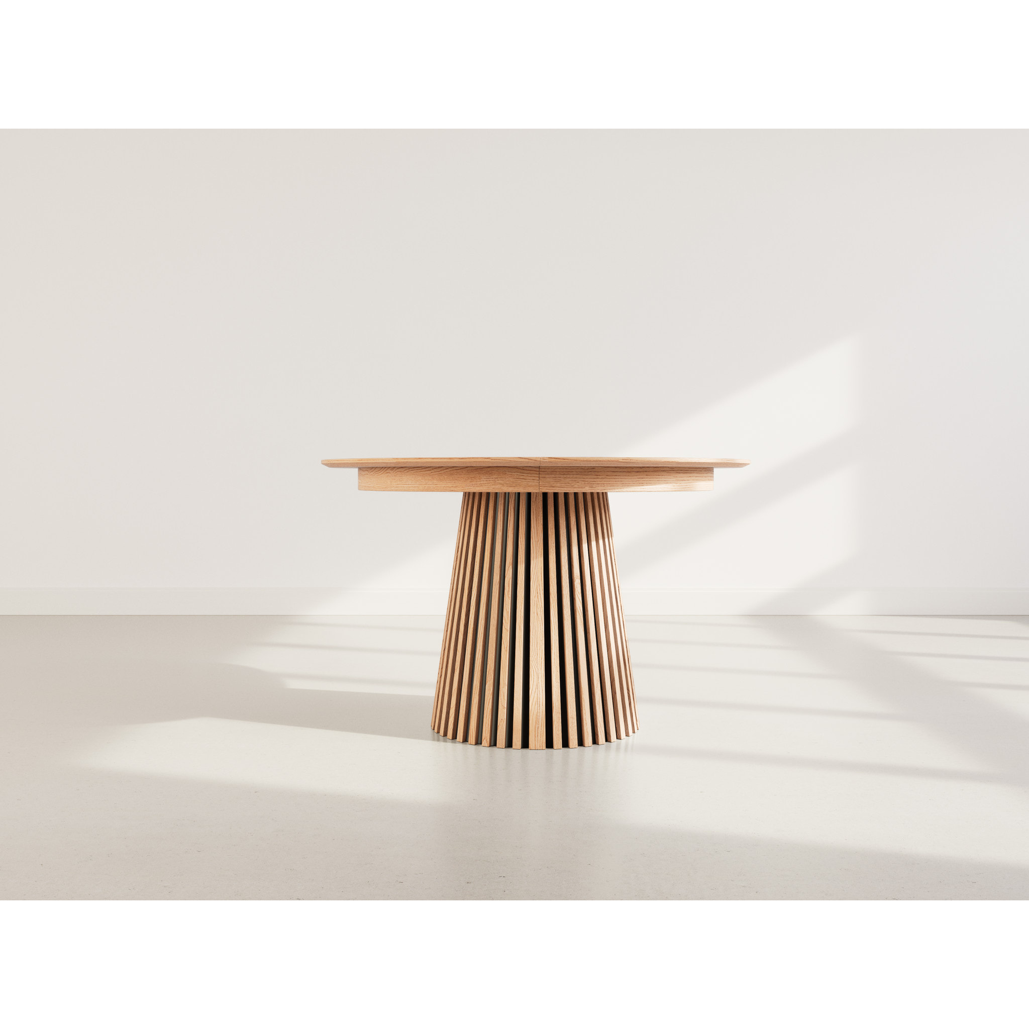 Freya - table à manger ronde extensible - effet bois - 4 à 8 personnes - Bois