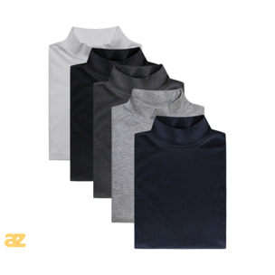 3 Maglie Lupetto Uomo Caldo Cotone Nottingham, Art. NOTLPUDI Grigio Melange