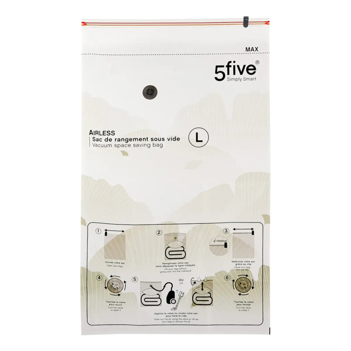 Lot de 5 sacs de rangement sous vide Airless