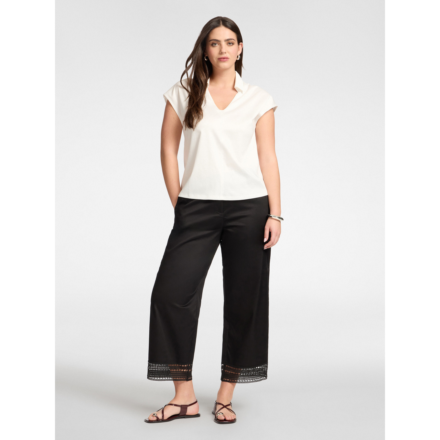 Elena Mirò - T-shirt con colletto - Bianco