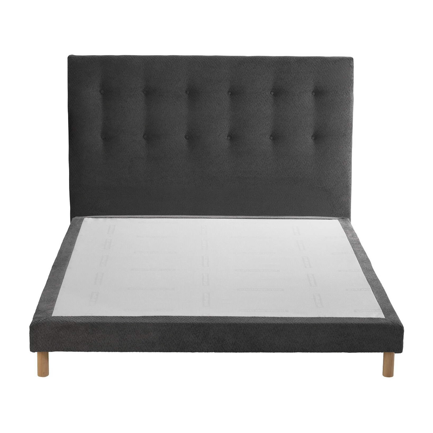 Ensemble sommier et tête de lit EDEN gris anthracite