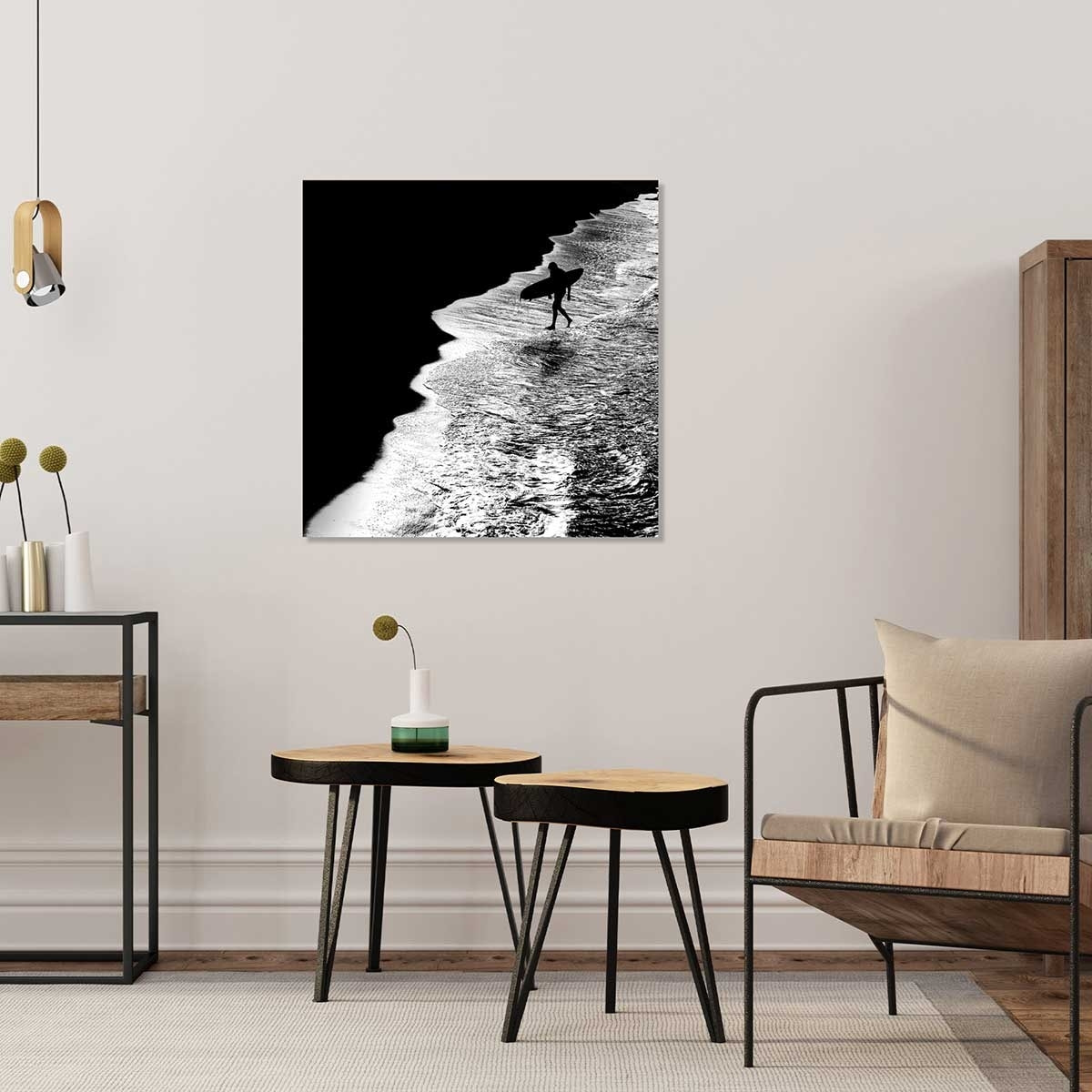 Tableau surf au clair de lune Toile imprimée