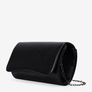 Bolso de fiesta negro brillante con solapa