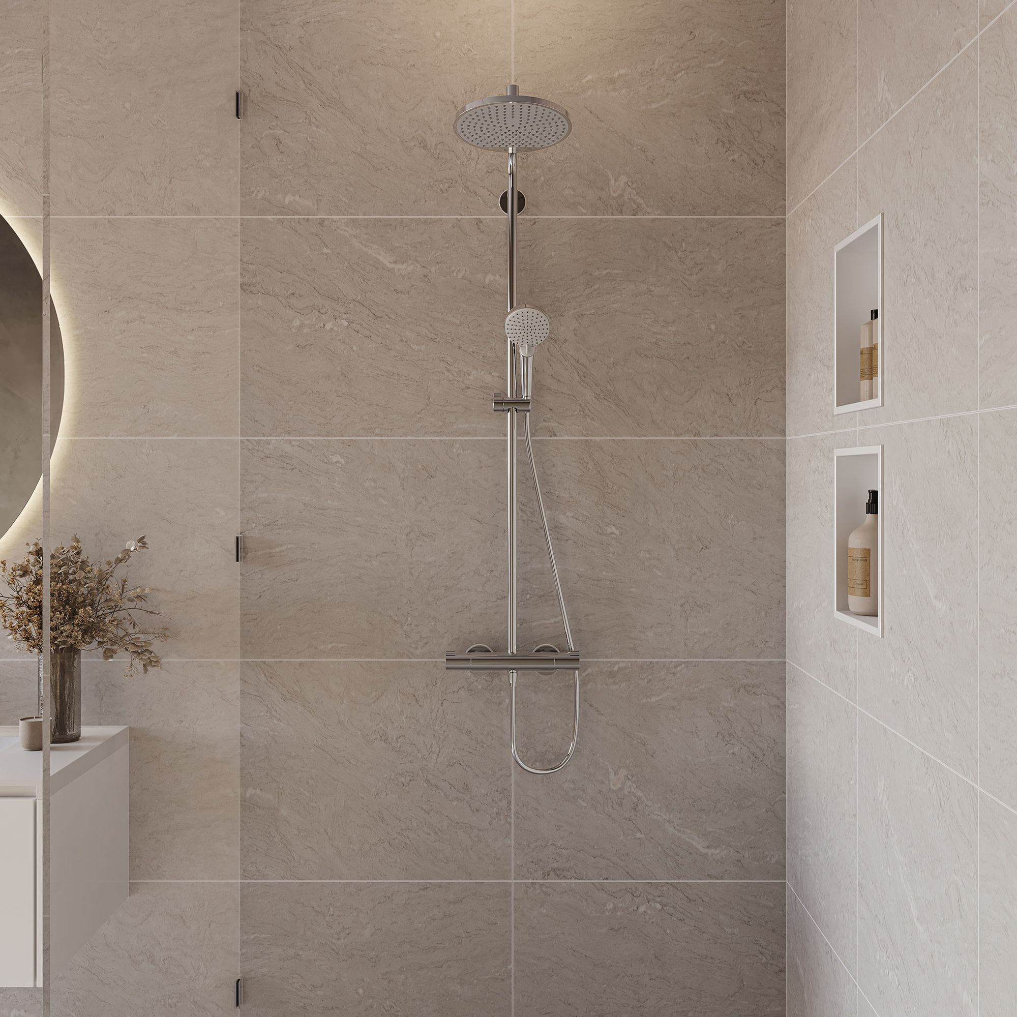 XtraStoris niche murale 300/300/70 avec cadre intégré blanc mat
