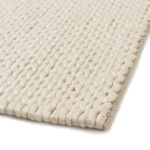 QUENTIN - Tapis rectangulaire 200x290cm en laine tissée couleur écru