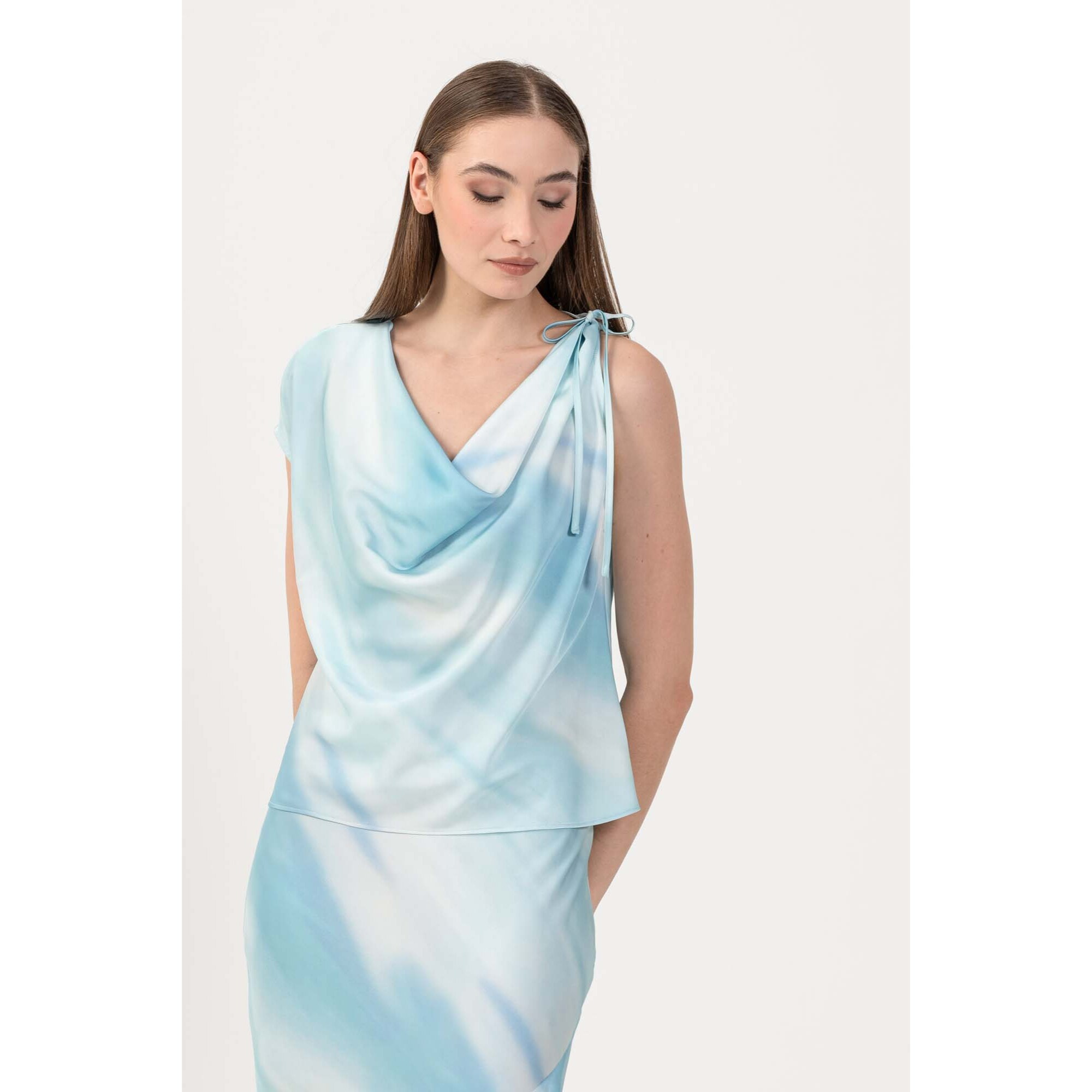 Kocca - Blusa drappeggiata tessuto fantasia Donna
