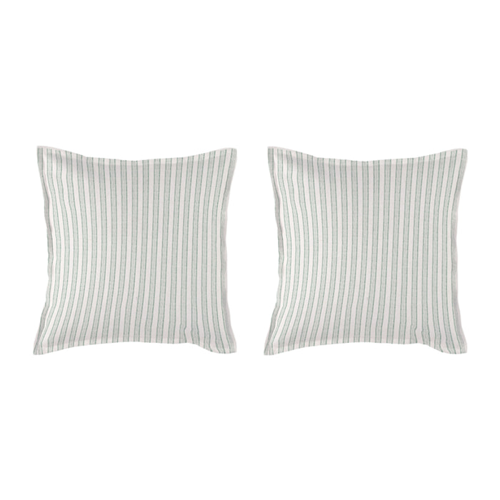 2 taies d'oreiller en 100% percale de coton organic KERALA vert clair
