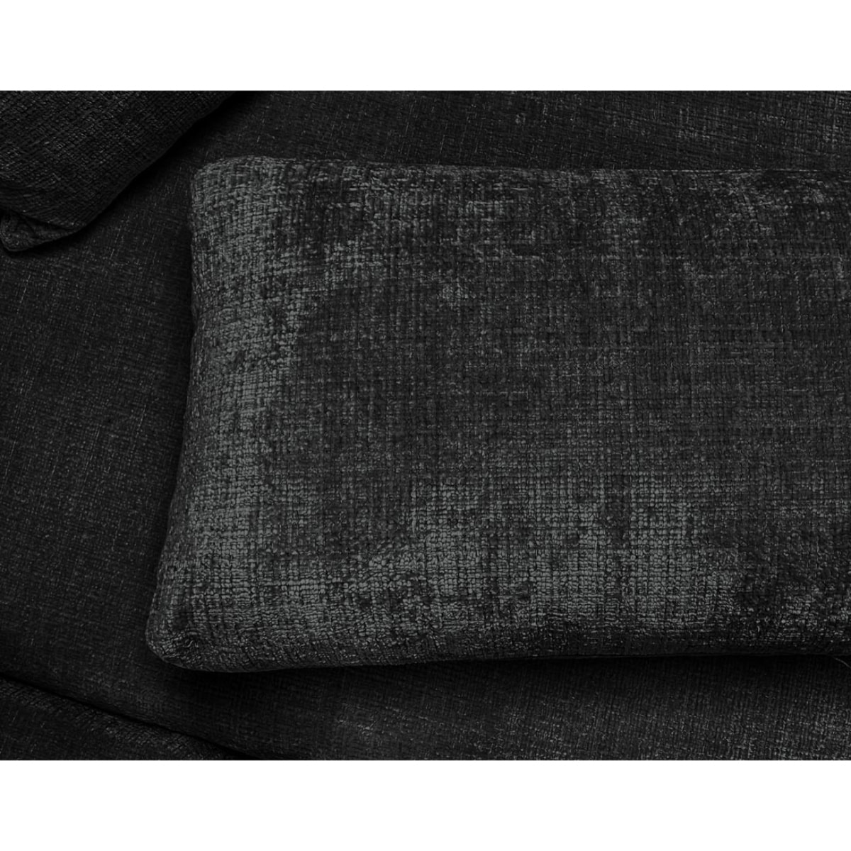 Miro - Canapé d'angle droit 4 places convertible avec coffre en velours texturé - Gris Anthracite