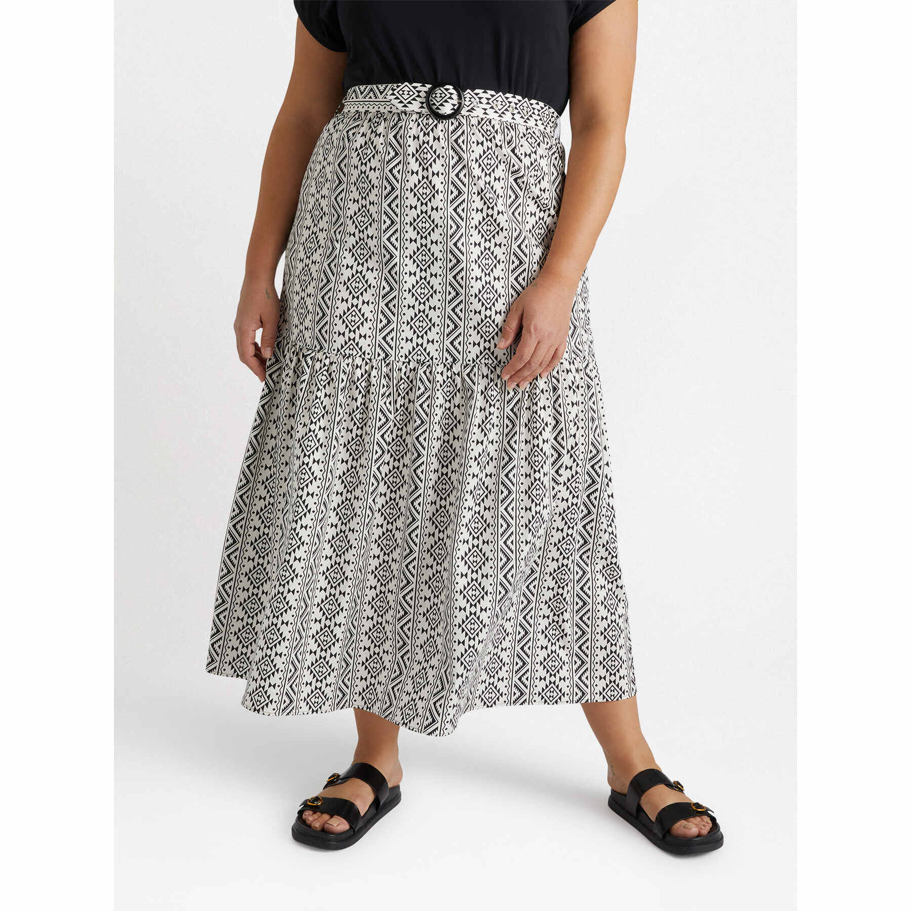 Fiorella Rubino - Vestido en dos tejidos - Negro