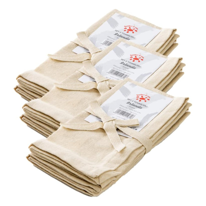 Intrecci – Set 6 tovaglioli in puro cotone 40x40 cm