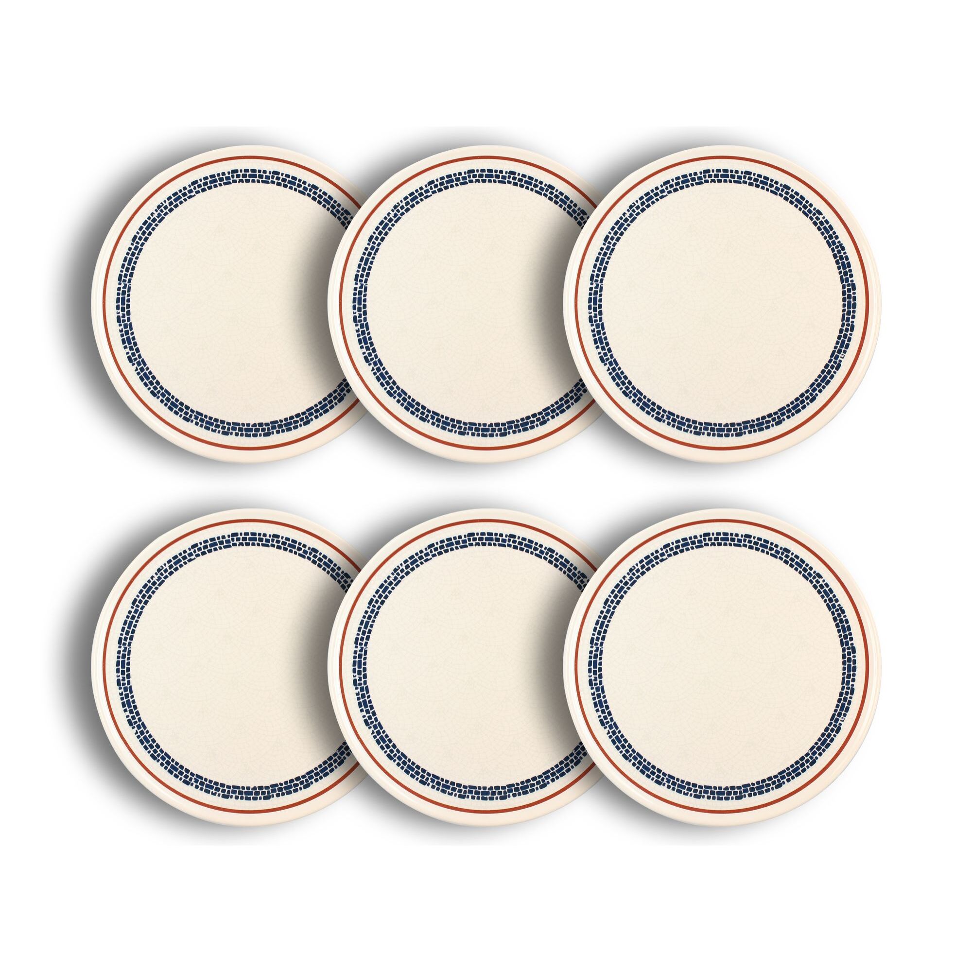 Lot de 6 assiettes à pizza en faïence blanche 32cm AMATXI