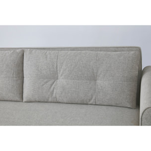 Canapé design convertible 3 places en tissu gris clair NASHVILLE