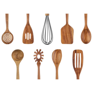 Set d'ustensiles de cuisine en bois d'acacia SKOV - 12 pièces