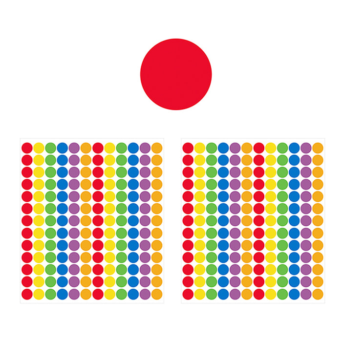 PACK 24 UNITÀ ETICHETTE ADESIVE PERSONALIZZABILI DECORATE DESIGN CIRCOLI COLORATI PICCOLI (SET 2 UDS)