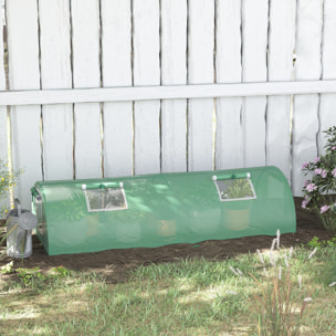 Invernadero de Exterior, 200x80x45 cm, Invernadero de Jardín con 4 Ventanas Enrollables de Malla, Marco de Acero y Cubierta de PE 140g/Ã£Å½Â¡ Anti-UV para Cultivos, Plantas, Flores, Verde