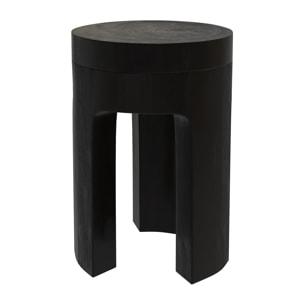 Table d'appoint noire en bois de suar D30 cm - Sonda