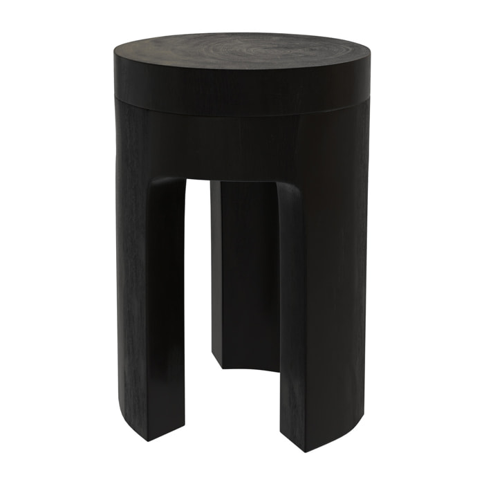 Table d'appoint noire en bois de suar D30 cm - Sonda
