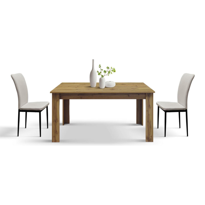 Tavolo ZAGABRIA in legno, finitura rovere rustico, allungabile 140x80 cm - 180x80 cm