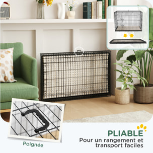 Cage caisse de transport pliable pour chien 105 x 70 x 75 cm avec coussin