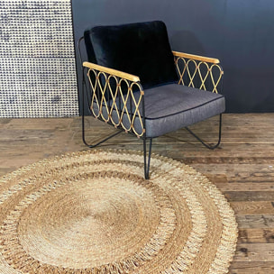 Tapis rond en jute tissé à la main 140cm JERICO