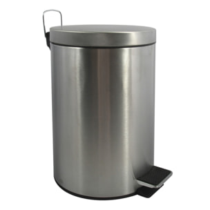 Poubelle à pédale Inox 12L Gris MSV