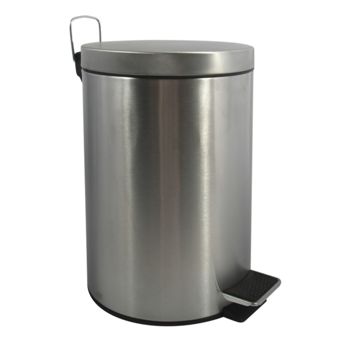 Poubelle à pédale Inox 12L Gris MSV
