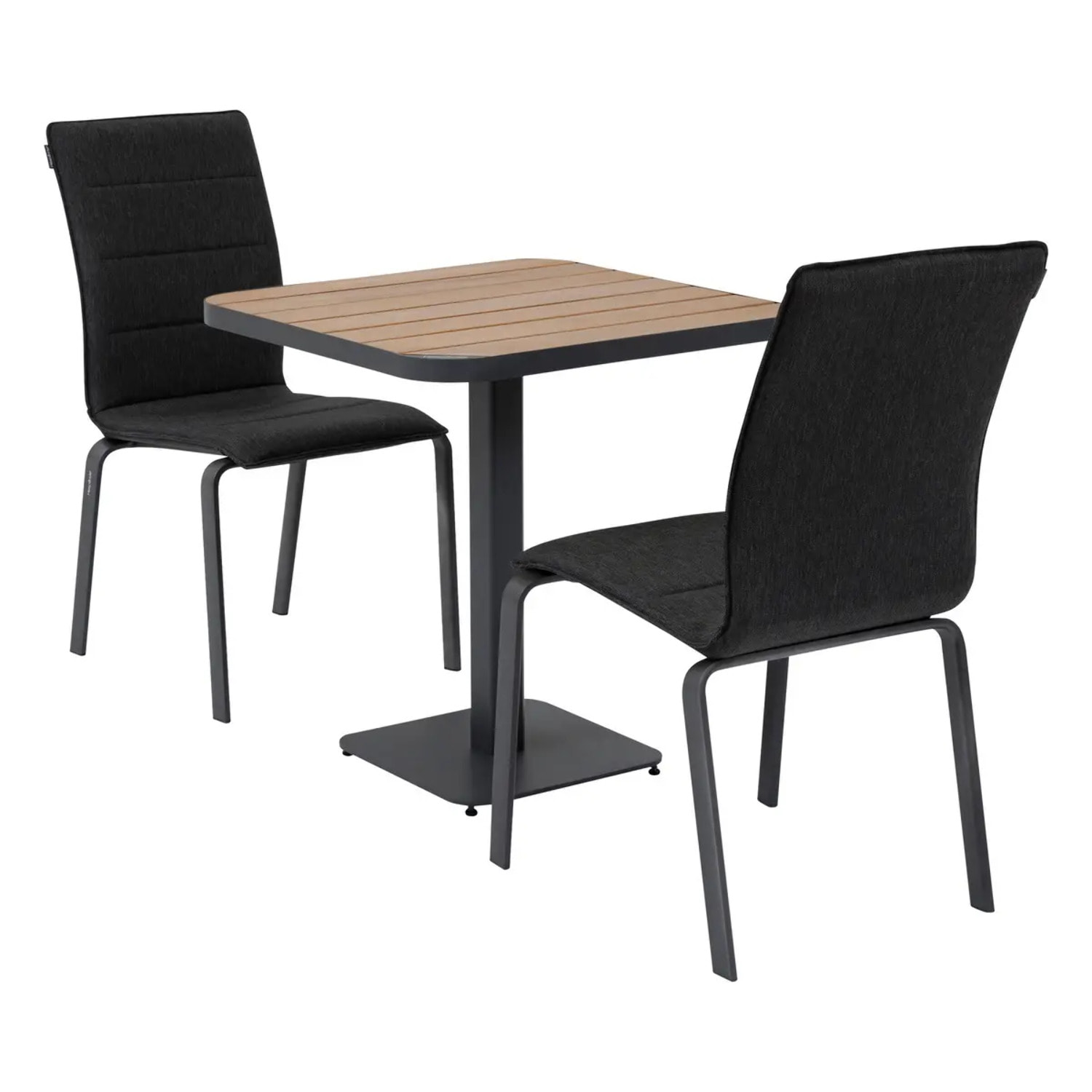 Table de jardin bistro "Tyla" acacia  & graphite en acier traité époxy