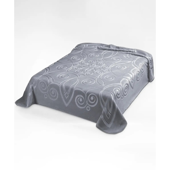 Coperta Plaid Grigio in tinta unita con morbido pile di poliestere