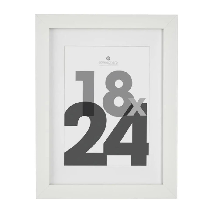 Cadre photo "Eva" - bois et verre - blanc - 18x24 cm