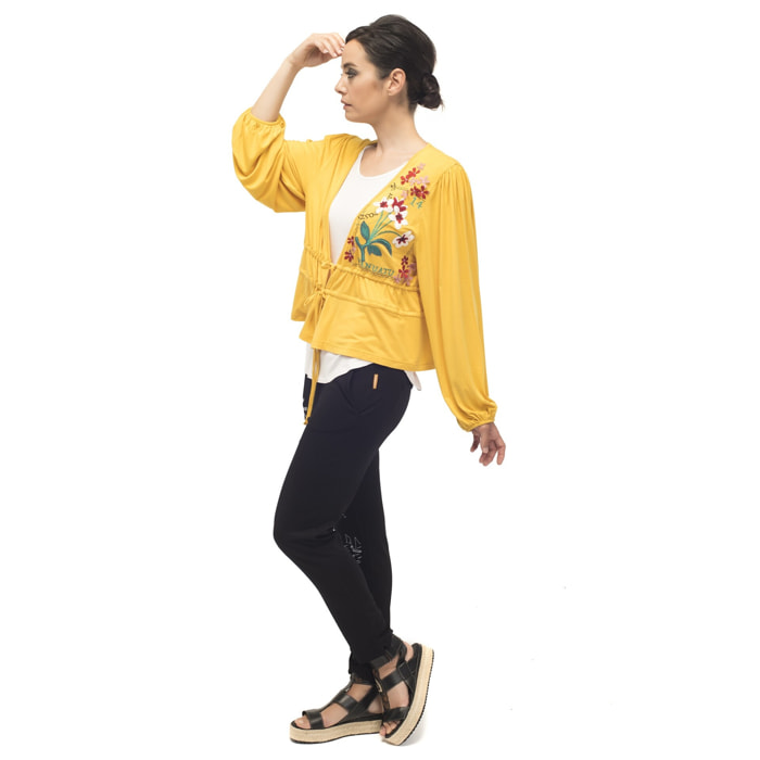 Chaqueta Anacapri Chaqueta Bordado  Amarillo Casual para mujer