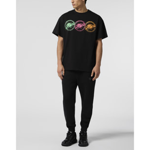 PLEIN SPORT Round Neck T-Shirt Multicolor Scratch