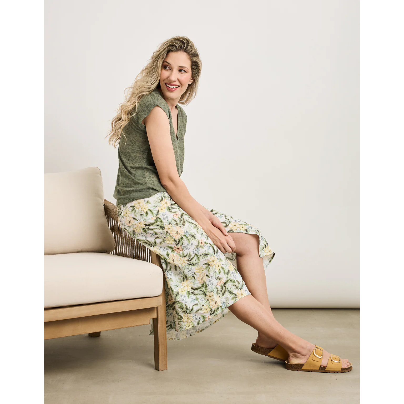 Falda Midi Amarillo - Ilche