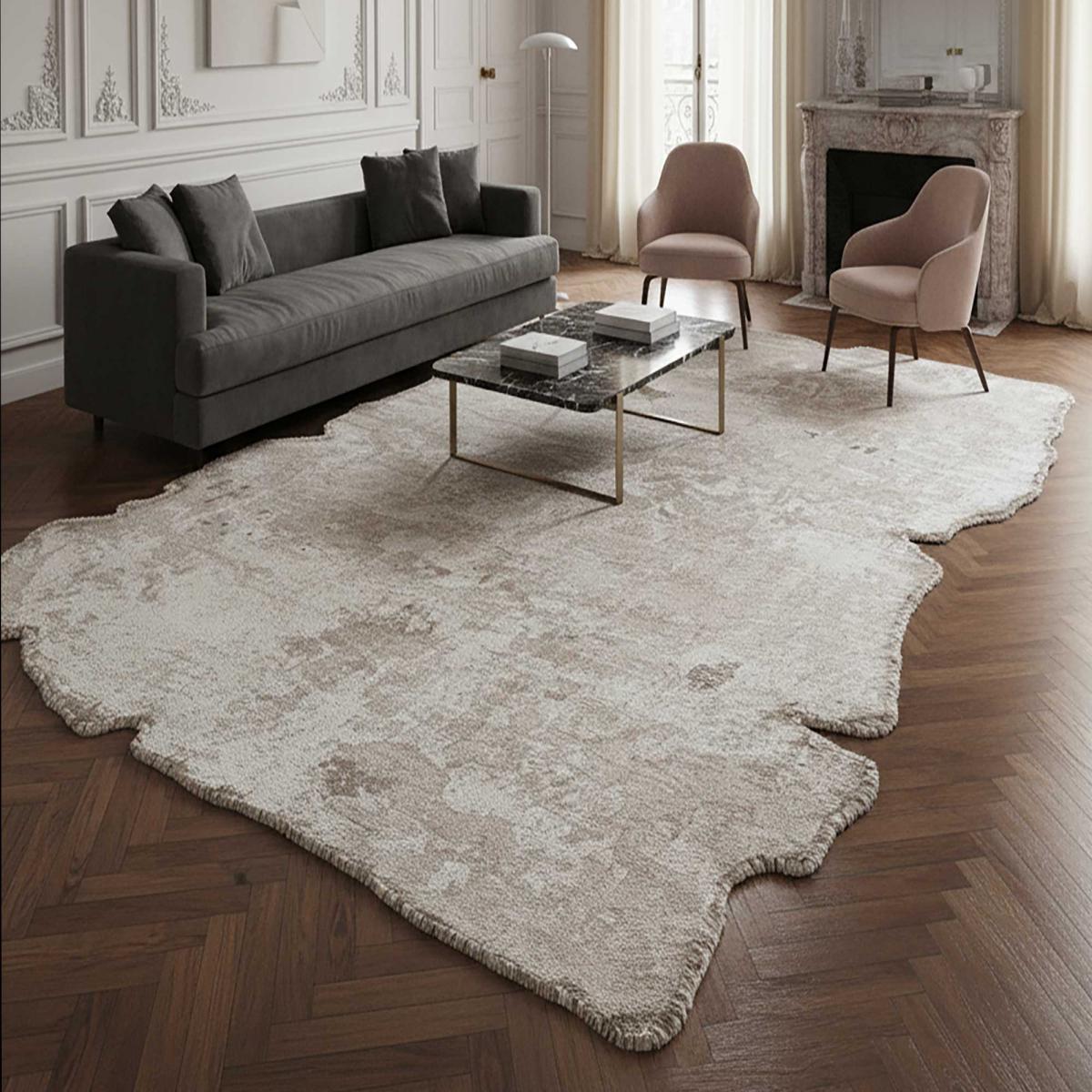 ATIPA Tapis salon kilim, Forme originale, Tissé à la main