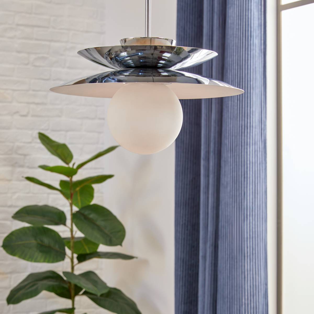 Suspension Omia argent H125cm