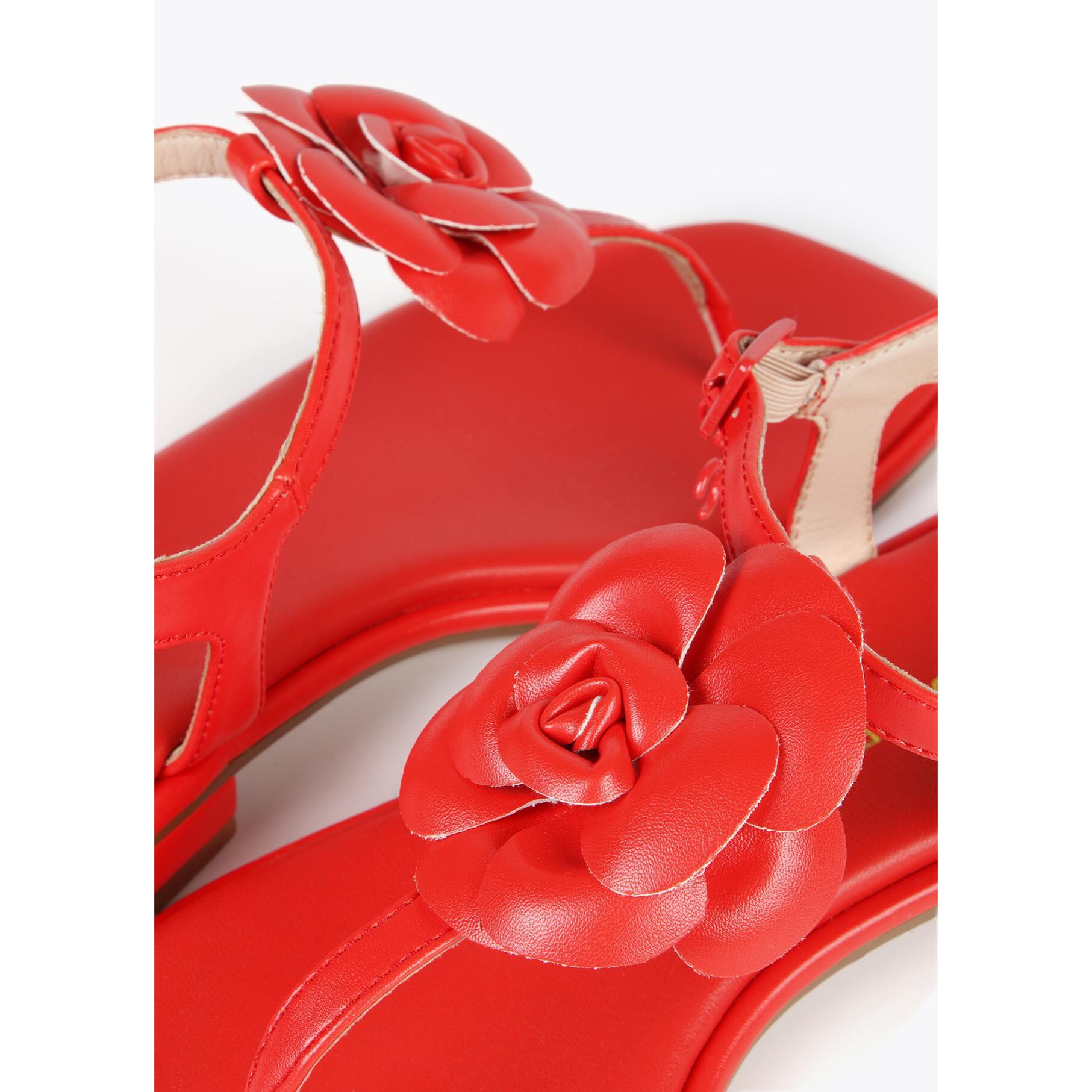 Sandali con fascetta infradito e fiore