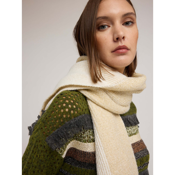 Motivi - Sciarpa in maglia misto lurex - Beige