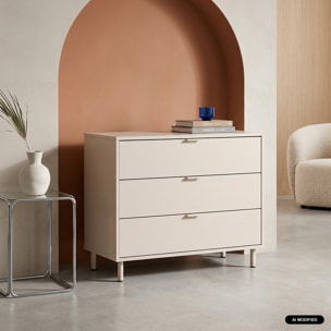 Commode décor bois et métal 3 tiroirs ELLIE
