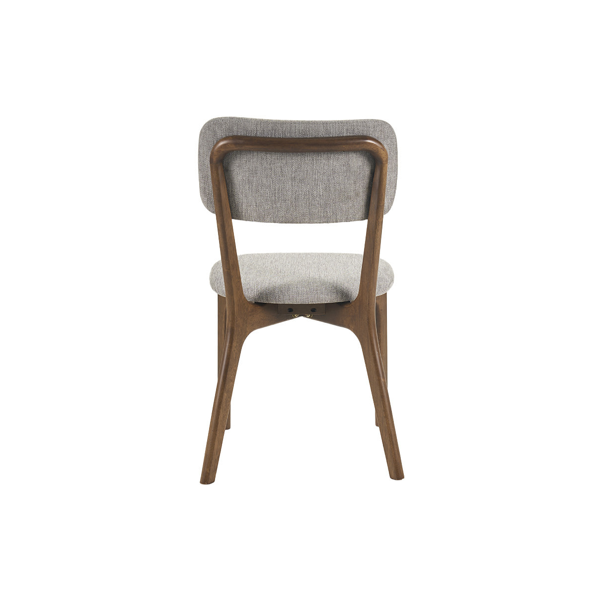 Chaises en tissu effet velours texturé gris et bois foncé (lot de 2) JOCA