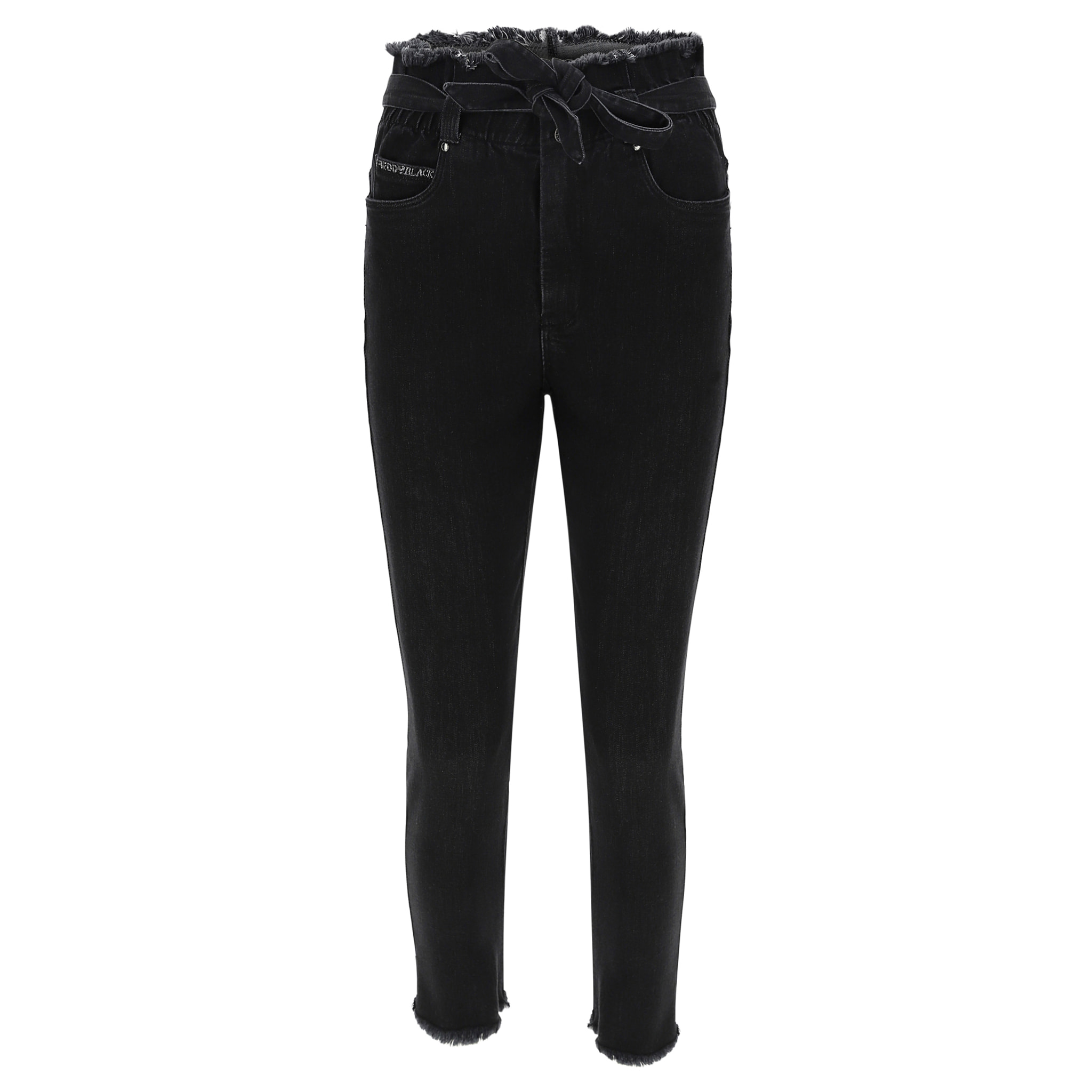 Jeans FREDDY BLACK 7/8 skinny vita alta con cintura in denim