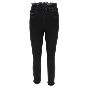 Jeans FREDDY BLACK 7/8 skinny vita alta con cintura in denim