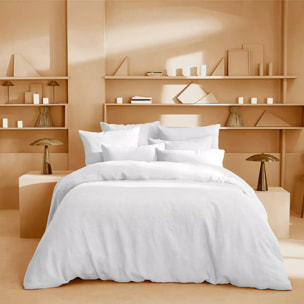 Housse de couette pur lin lavé 165 g/m² uni blanc Le lin lave blanc