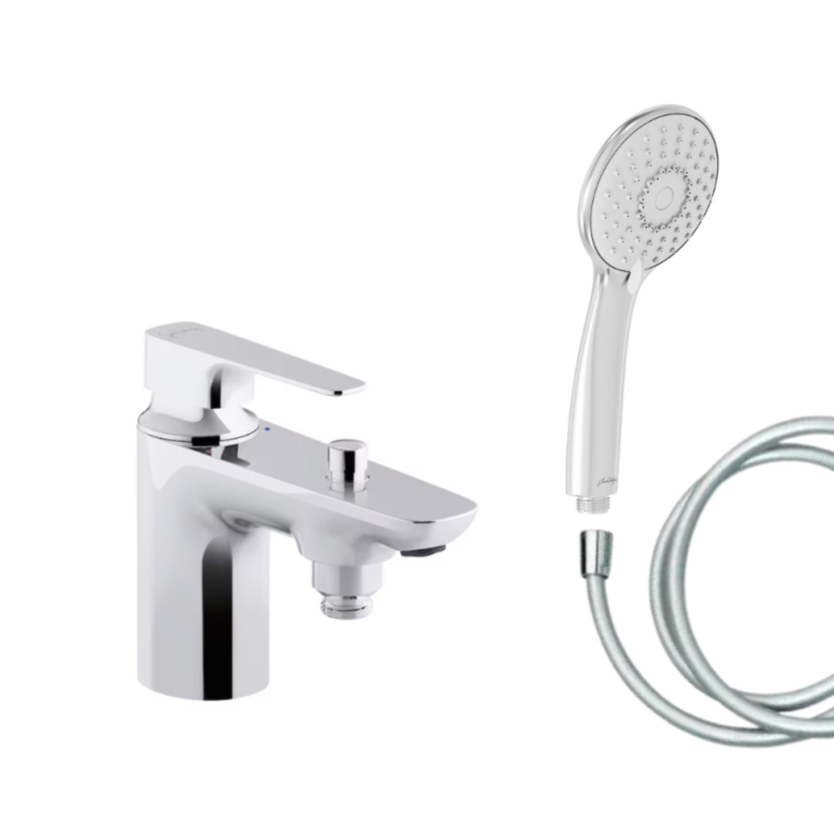 Mitigeur baignoire Aleo+ + pommeau de douche Juliette + flexible de douche lisse