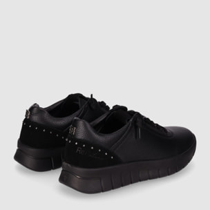 Zapatos de Piel - Negro - Tacón: Bajo