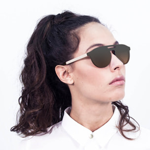 Gafas de sol OCEAN SAN MARINO - Negro mate con patillas de metal dorado y / Plana ahumada