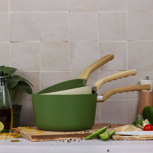 Casserole 18cm avec revêtement céramique vert - tous feux COLORAMA