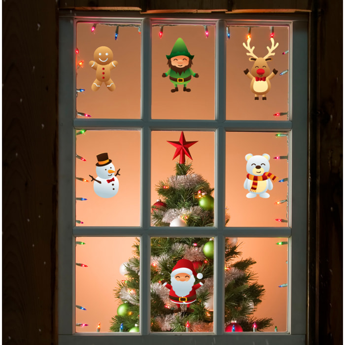 Sticker Noël les petits bonhommes de Noël - Autocollants stickers adhésifs noël - décoration fêtes